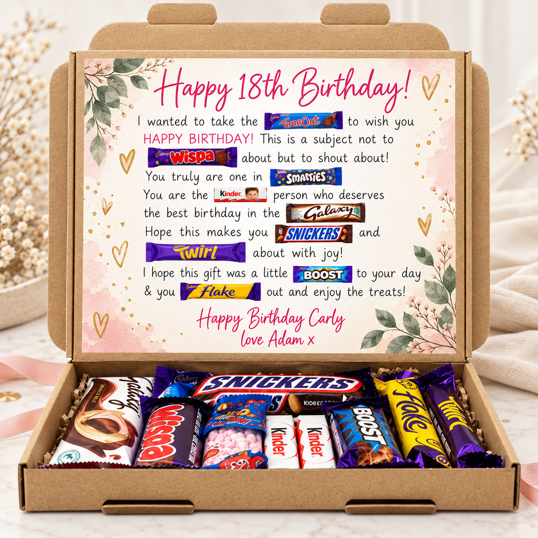Personalised 18th Birthday Chocolate & Sweet Gift Box