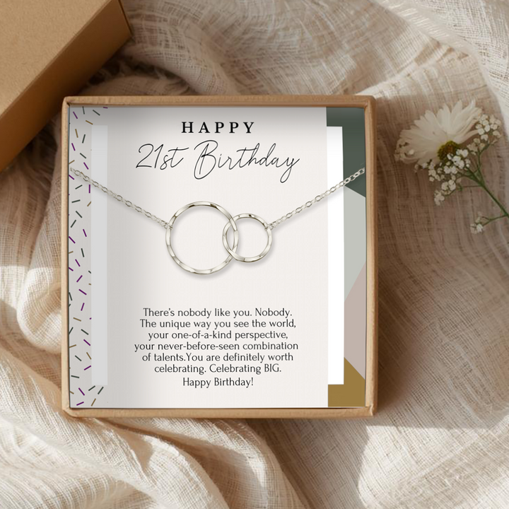 Forever Connected Two-Link Necklace - Happy 21st Birthday