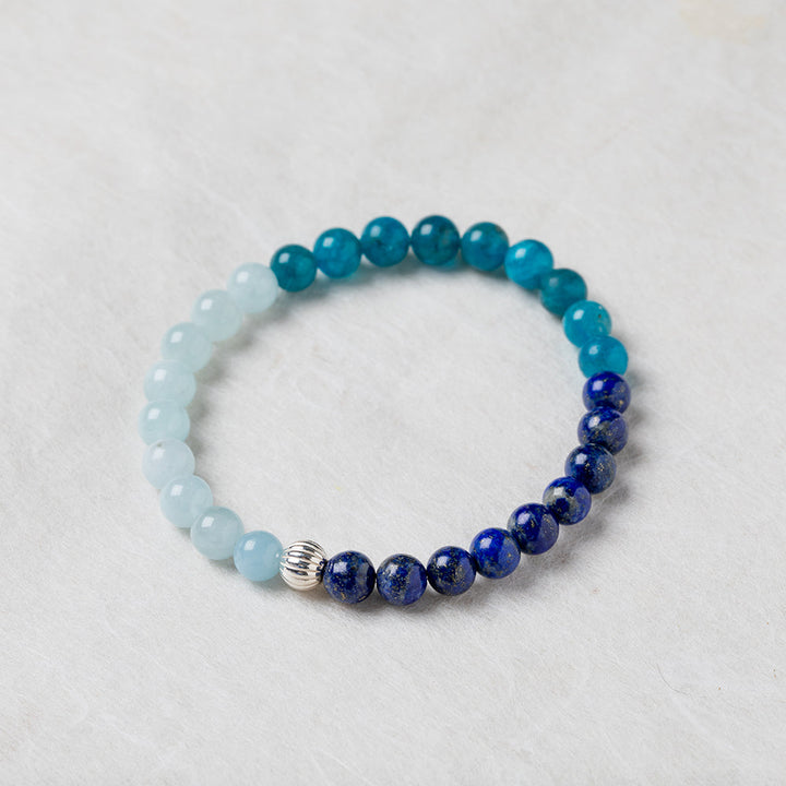 Mystic Blue Gemstone Bracelet 6mm - Djuna Studios