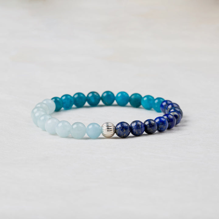 Mystic Blue Gemstone Bracelet 6mm - Djuna Studios