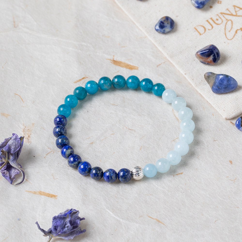 Mystic Blue Gemstone Bracelet 6mm - Djuna Studios