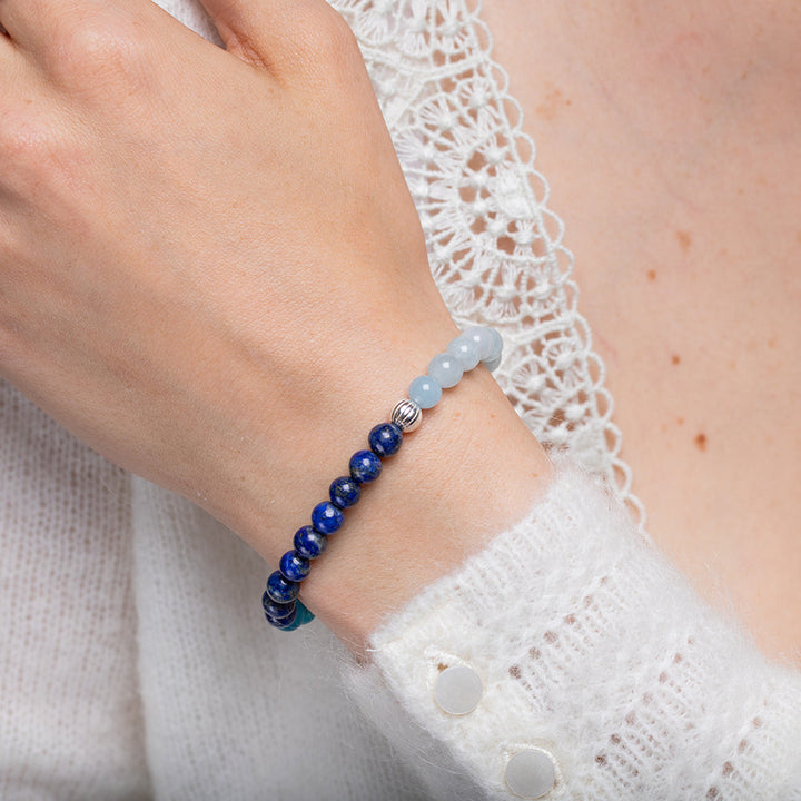 Mystic Blue Gemstone Bracelet 6mm - Djuna Studios