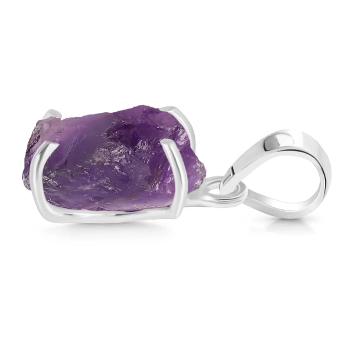 Raw Amethyst Sterling Silver Necklace