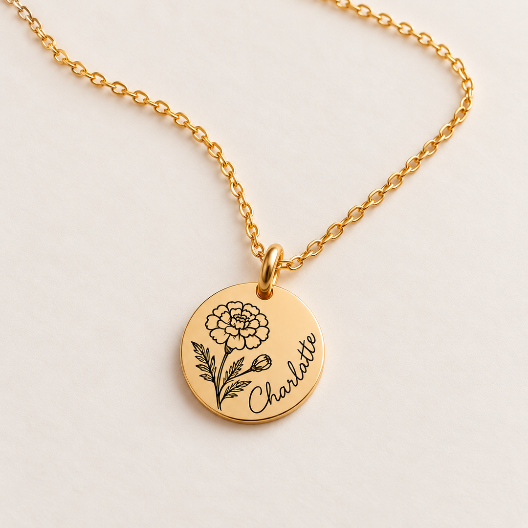 Personalised 18th Birthday Birth Flower Necklace