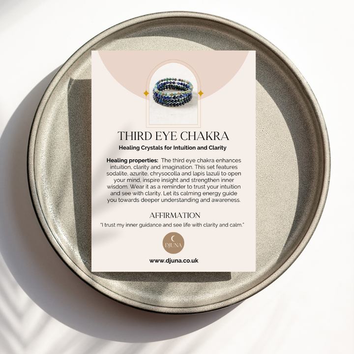 Third Eye Chakra Bracelet Set – Crystal Healing for Intuition & Clarity