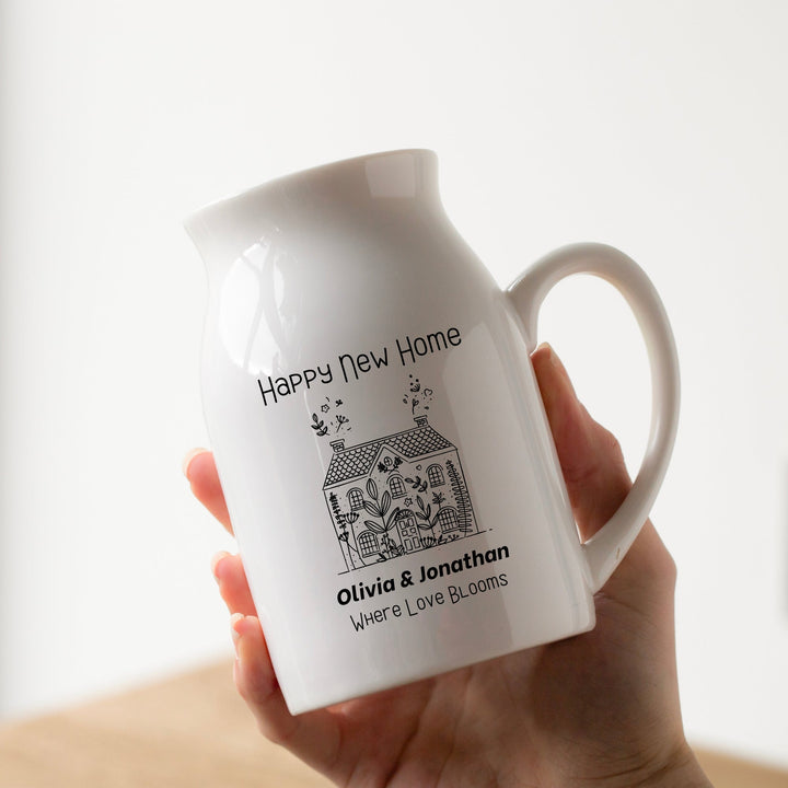 Personalised Where Love Blooms New Home Flower Vase Gift