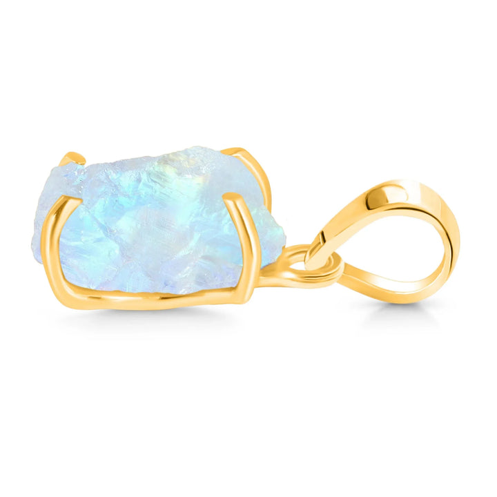 Raw Rainbow Moonstone Gold Filled Necklace