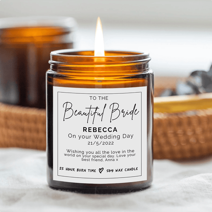 Personalised Beautiful Bride Wedding Candle