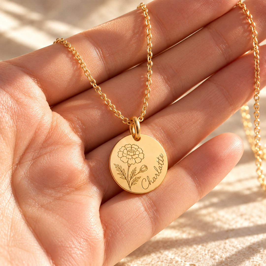 Personalised 18th Birthday Birth Flower Necklace