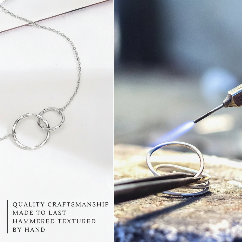 Eternity Circles Sterling Silver Necklace - 40th Birthday