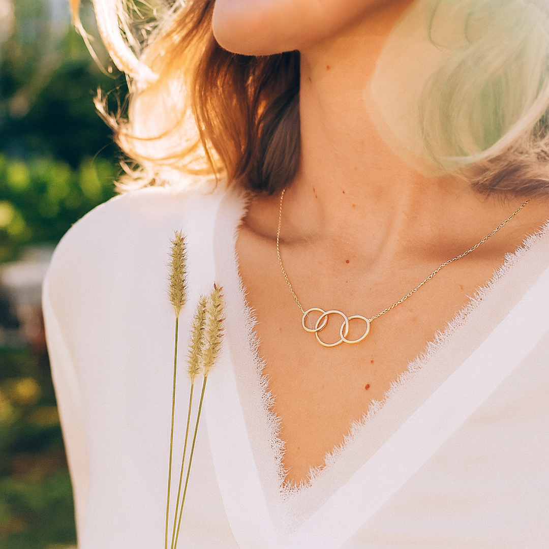 Eternity Circles Sterling Silver Necklace - 30th Birthday