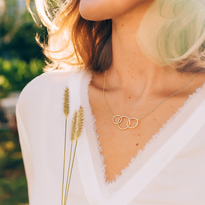 Eternity Circles Sterling Silver Necklace - 30th Birthday