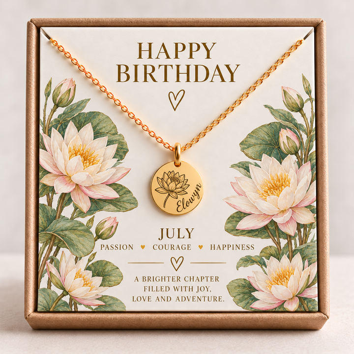 Personalised 18th Birthday Birth Flower Necklace