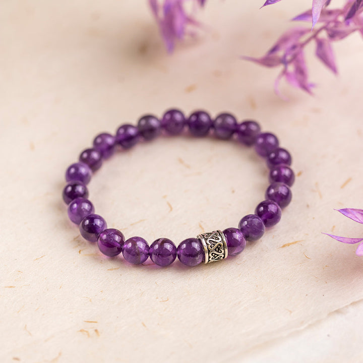 Amethyst Gemstone Bracelet 8mm - Djuna Studios