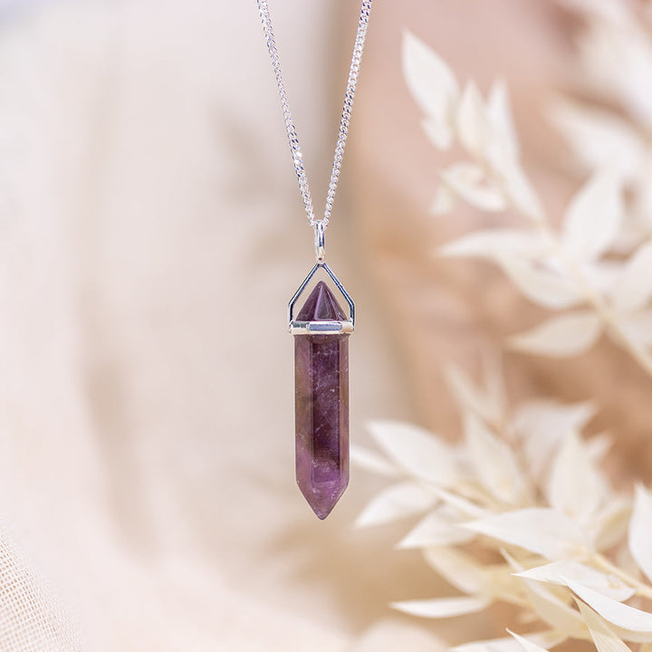 Amethyst Sterling Silver Point Pendant - Djuna Studios