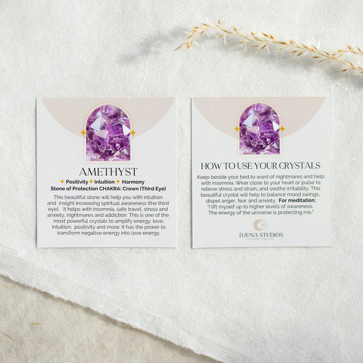 Amethyst Gemstone Bracelet 4mm - Djuna Studios