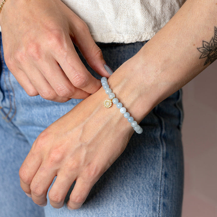 Aquamarine Bracelet with Celestial Charm - Djuna Studios