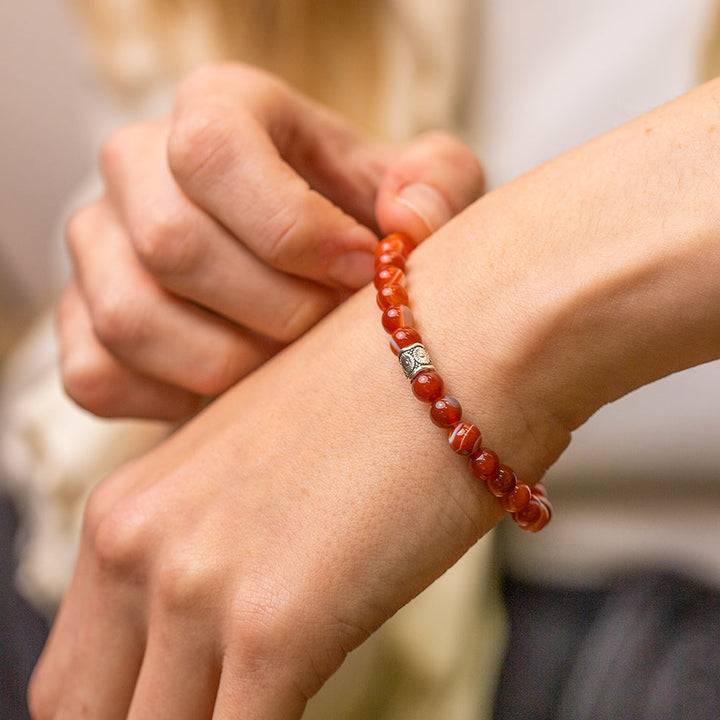 Carnelian Gemstone Bracelet 6mm - Djuna Studios