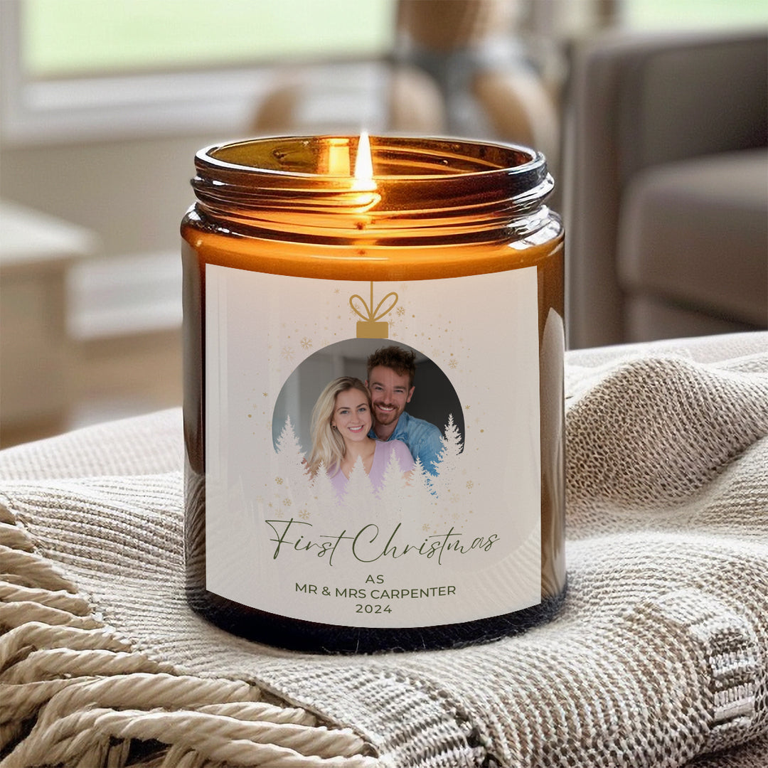 Personalised Photo Candle - Christmas Bauble