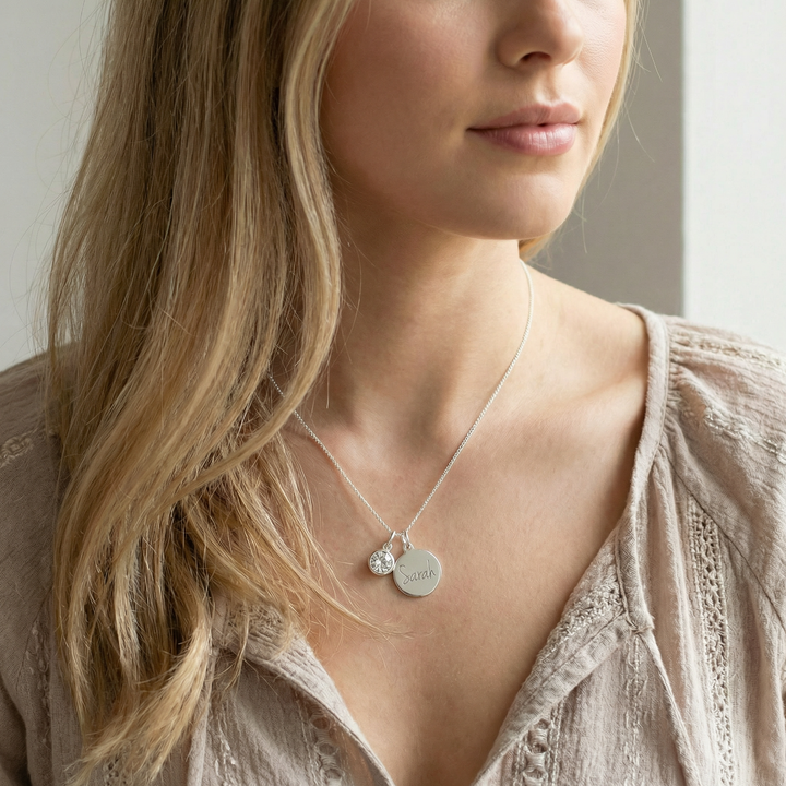 Personalised Birthstone Name Necklace