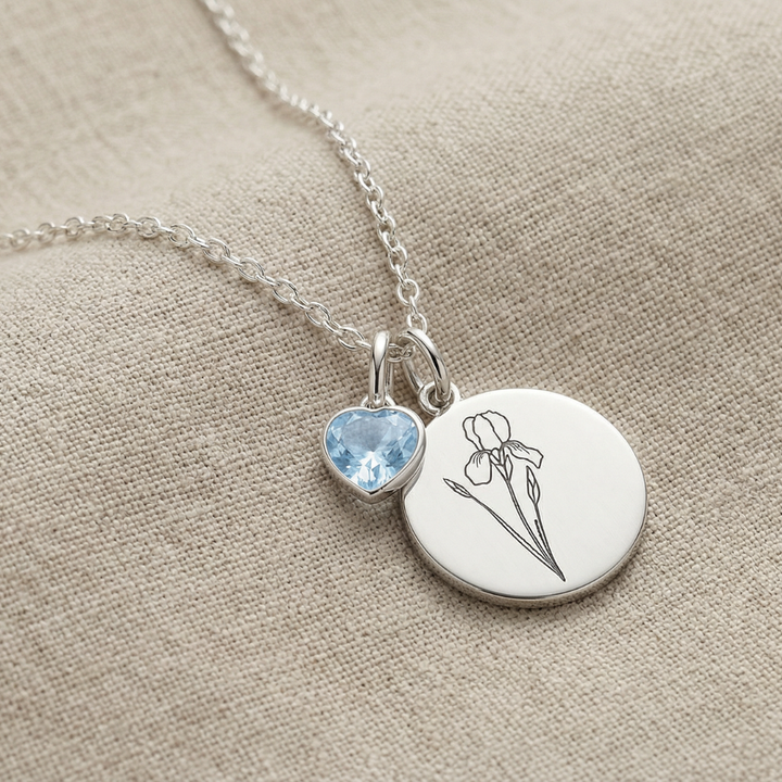 Birth Flower & Birthstone Necklace