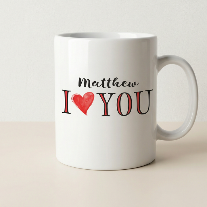 Personalised Any Name I Heart You Mug