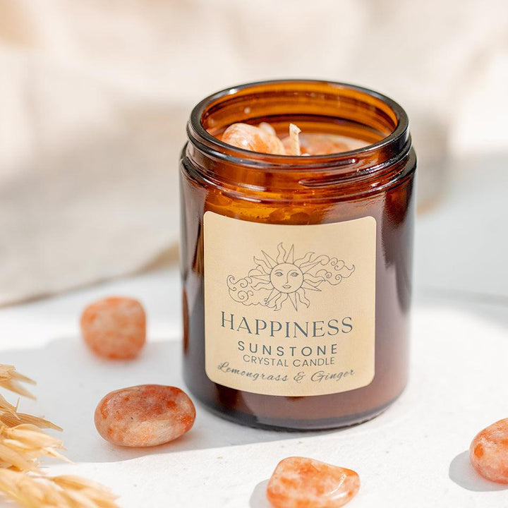 Sunstone Crystal Candle – Joy & Confidence