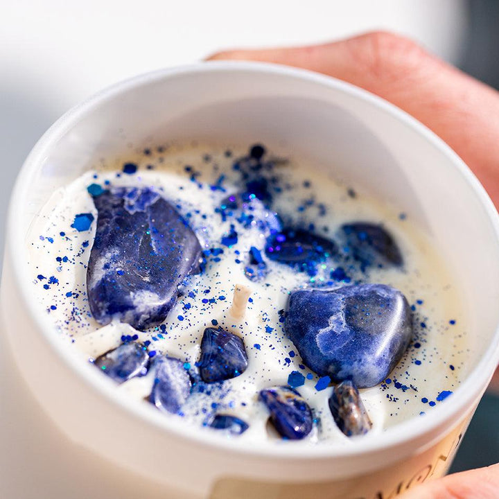 Sodalite Crystal Candle - Harmony