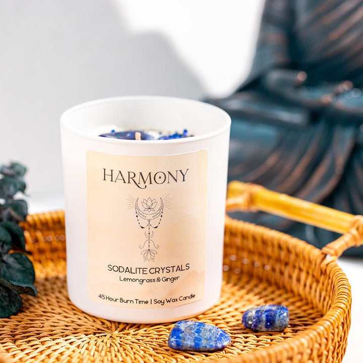Sodalite Crystal Candle - Harmony