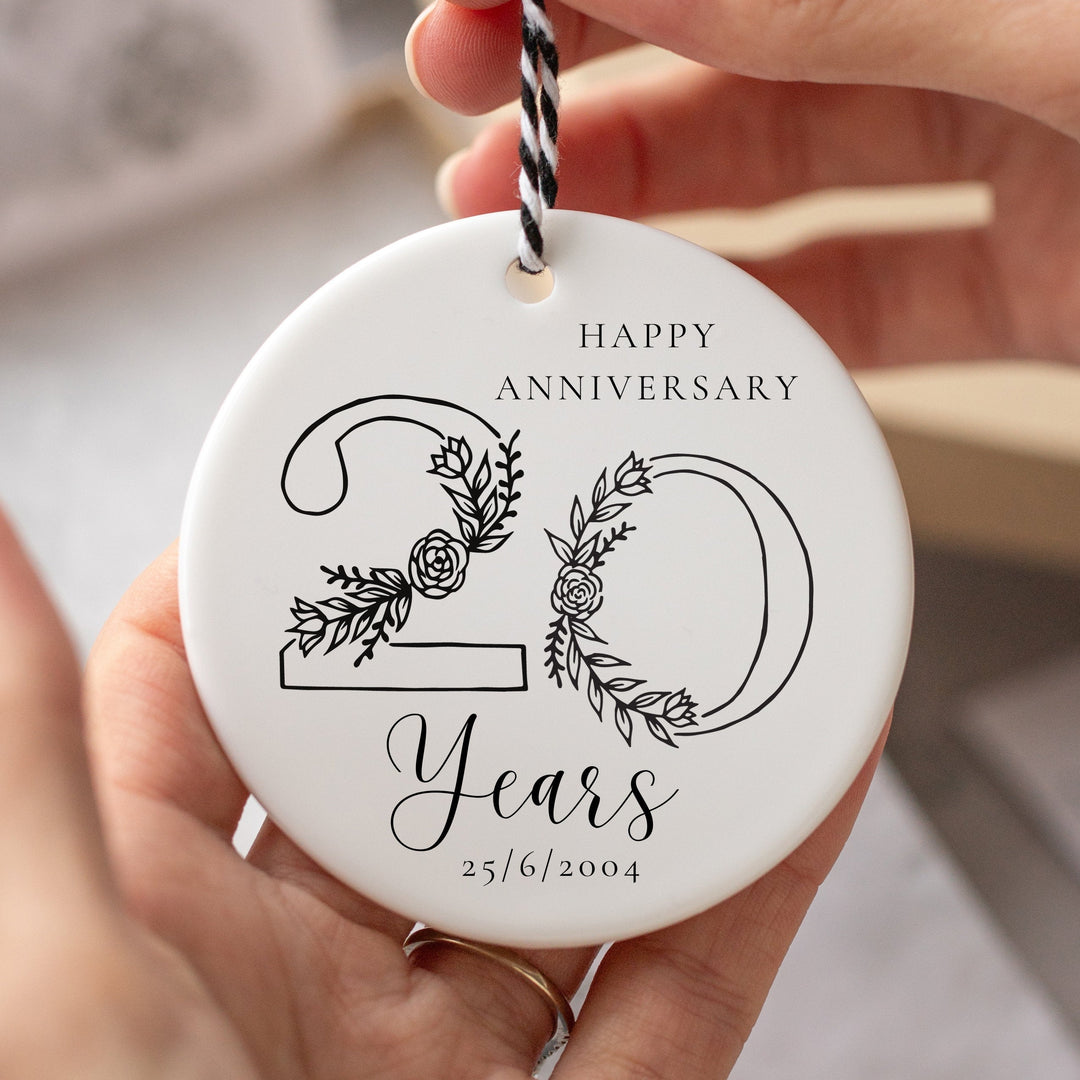 Personalised 20th Wedding Anniversary Ceramic Keepsake