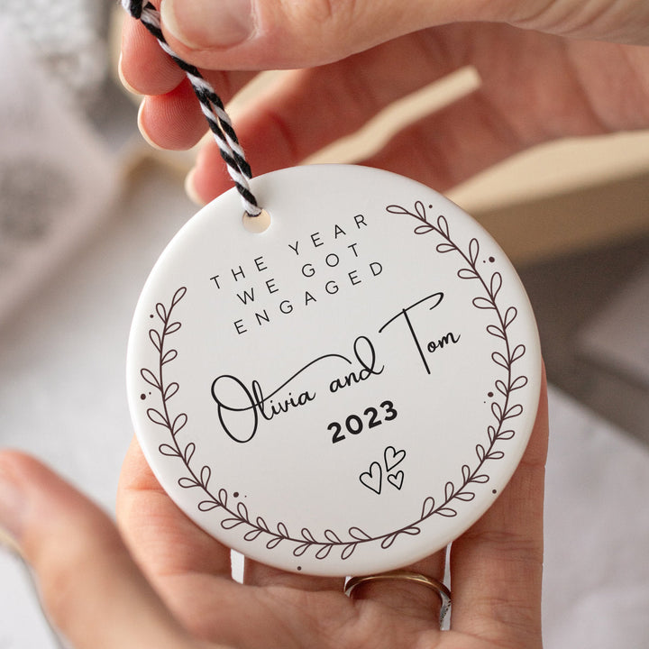 Personalised Engagement Ceramic Keepsake - Couple's Names