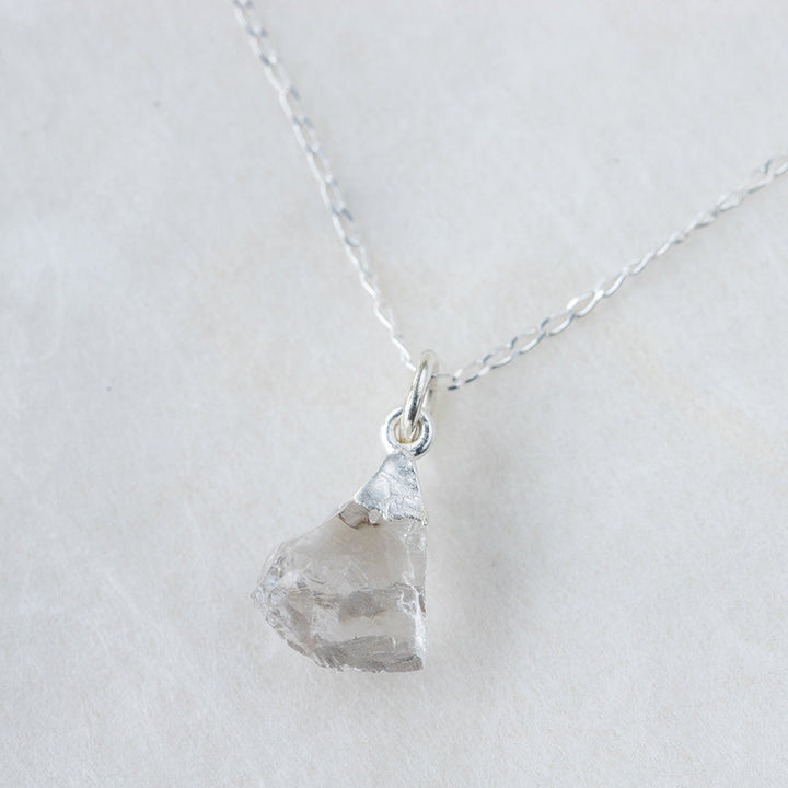 Raw Quartz Necklace Silver Dipped - Djuna Studios