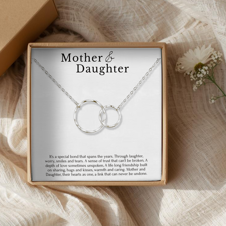 Forever Connected Mother & Daughter Necklace – Two Circles, One Bond