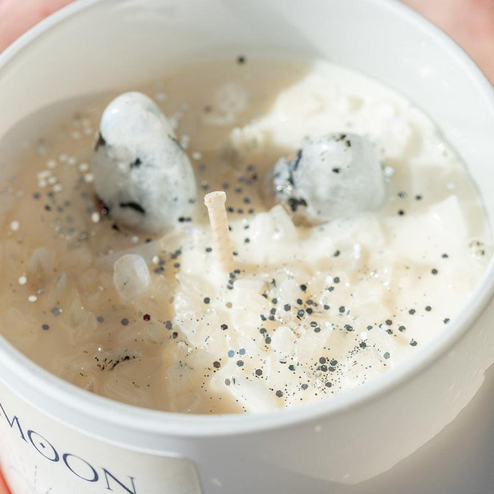Moonstone Crystal Candle – New Moon Ritual, Intuition & Manifestation