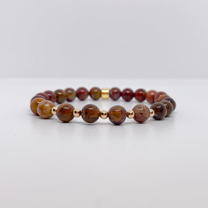 Petrified Wood Gemstone Bracelet 8mm - Djuna Studios