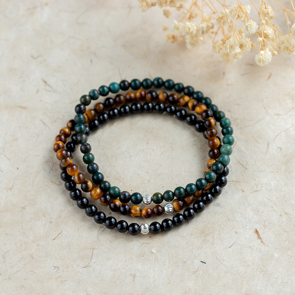 Protection Bracelet Set with Black Tourmaline - Djuna Studios