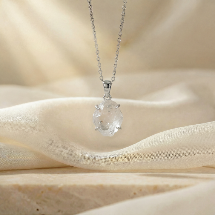 Raw Quartz Sterling Silver Necklace