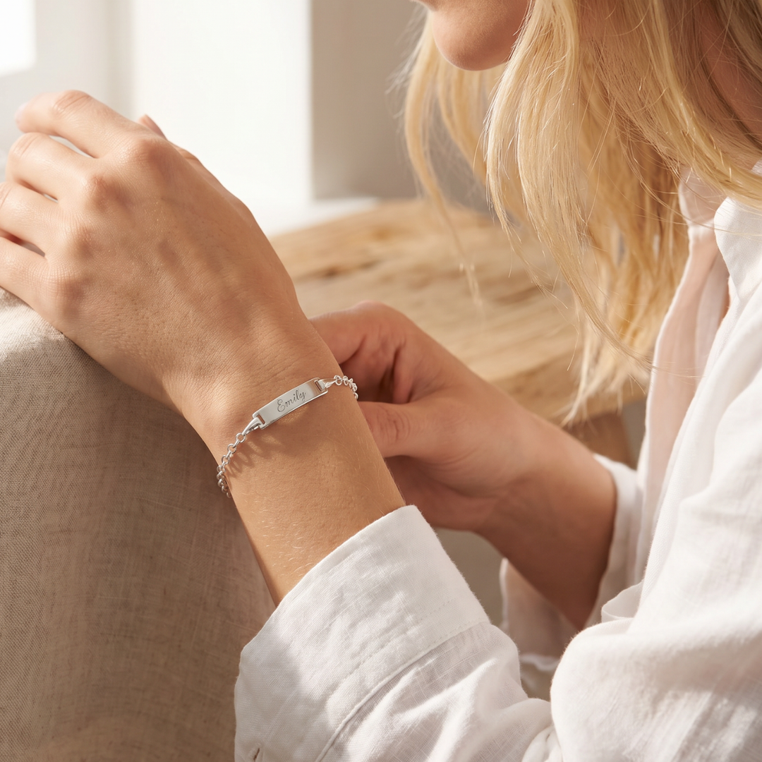 Sterling Silver Engravable ID Bracelet