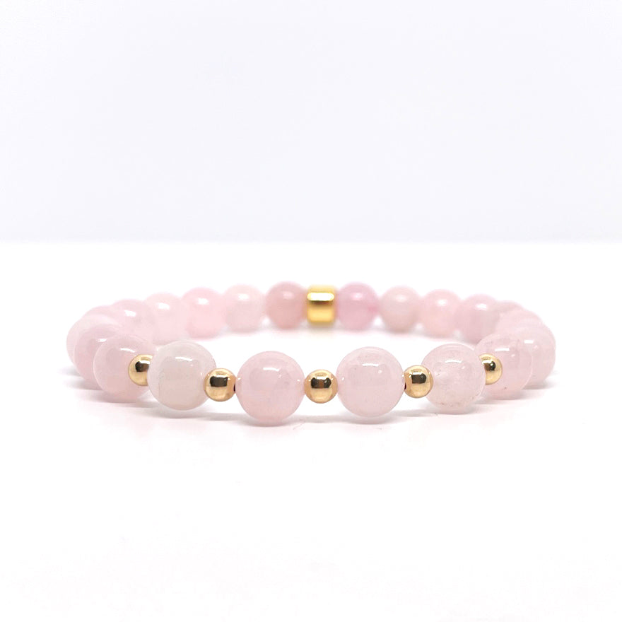 Rose Quartz Gemstone Bracelet 8mm - Djuna Studios