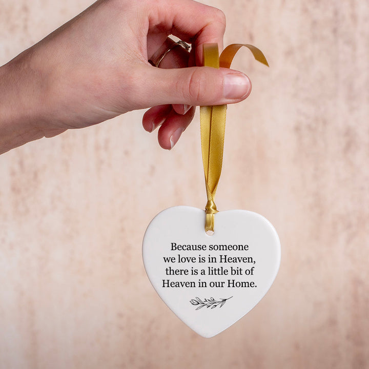 Ceramic Heart Keepsake: Heaven in Our Home quote