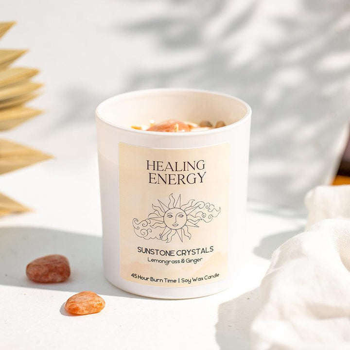 Sunstone Healing Candle – Confidence, Joy & Positivity