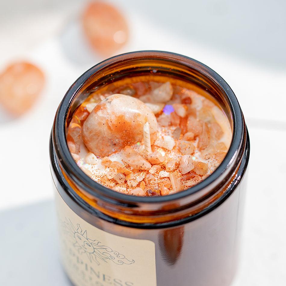 Sunstone Crystal Candle – Joy & Confidence